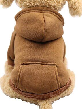 Jecikelon Winter Dog Hoodie Small Warm Pet Coat Chihuahua Sweatshirt Coffee